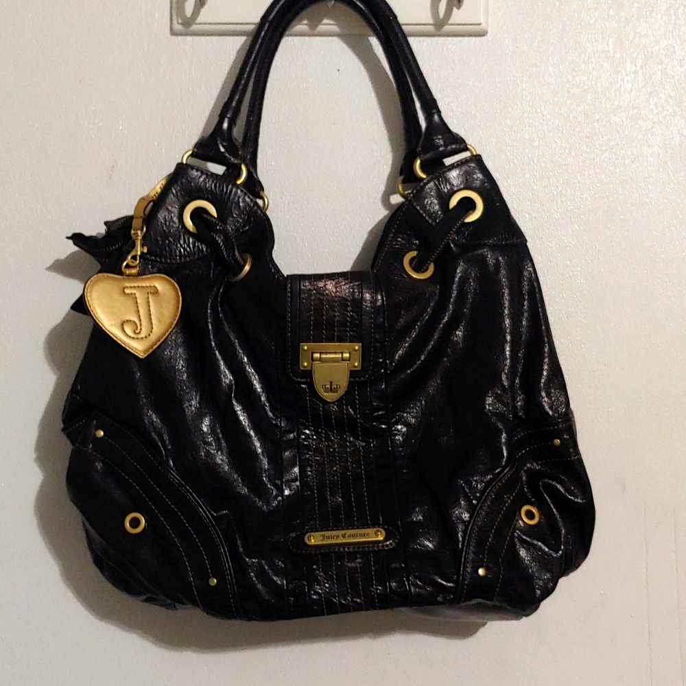 Juicy Couture Large Cow Hide leather bag EUC. With dustbag